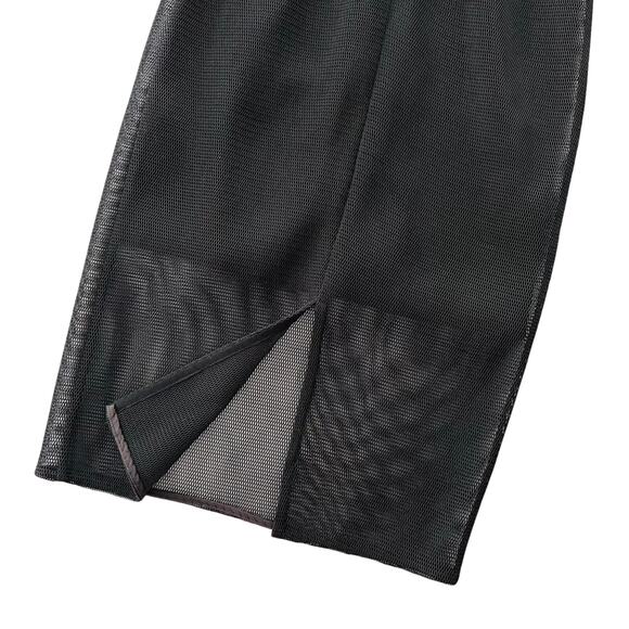 Ted Baker Black Blue Mesh Floral Dress Small/1 Knee Length Pencil Cocktail Party - Picture 6 of 7